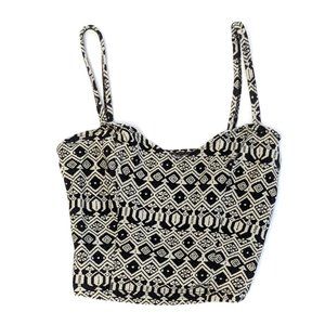 Women's Black & White Hollister Tank Top Shirt Sleeveless Women's Size Small